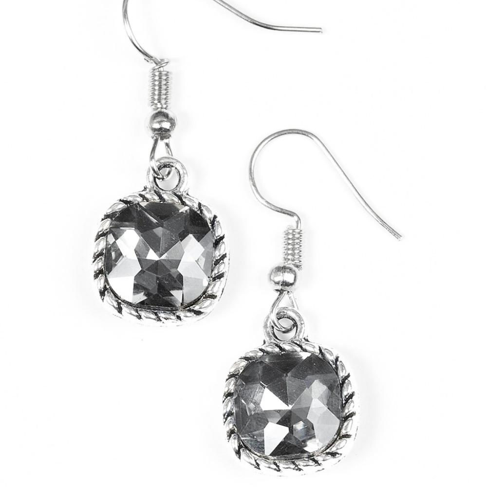 Gem Hunt Earrings- Silver and Grey